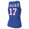 Josh Allen Buffalo Bills Majestic Threads Tri-Blend-Tanktop mit Namen und Nummer für Damen – Royalblau