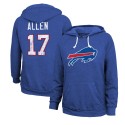 Josh Allen Buffalo Bills Majestic Threads Tri-Blend-Pullover-Hoodie mit Name und Nummer für Damen – Royalblau