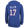 Josh Allen Buffalo Bills Majestic Threads Tri-Blend-Pullover-Hoodie mit Name und Nummer für Damen – Royalblau