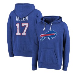 Josh Allen Buffalo Bills Majestic Threads Name & Number Tri-Blend Pullover Hoodie – Royal