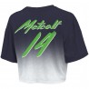 DK Metcalf Seattle Seahawks Majestic Threads Dip-Dye-Crop-Top für Damen mit Spielernamen und -nummer – Marineblau/Weiß