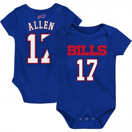 Josh Allen Buffalo Bills Body mit Namen und Nummer des Mainliner-Spielers für Neugeborene und Kleinkinder – Royalblau