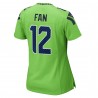 12s Seattle Seahawks Nike Damen-Spieltrikot – Neongrün