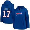 Josh Allen Buffalo Bills Profile Damen-Pullover-Hoodie mit Spielernamen und -nummer in Übergröße – Royalblau