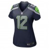 12s Seattle Seahawks Nike Damen-Spielertrikot – Marineblau