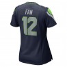 12s Seattle Seahawks Nike Damen-Spielertrikot – Marineblau