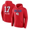 Josh Allen Buffalo Bills Team Wordmark Spielername und Nummer Pullover Hoodie – Rot