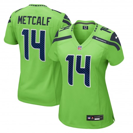 DK Metcalf Seattle Seahawks Nike Damen-Spieltrikot – Neongrün