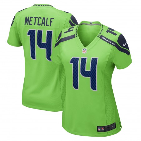 DK Metcalf Seattle Seahawks Nike Damen-Spieltrikot – Neongrün