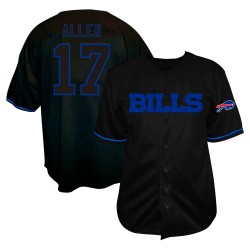 Josh Allen Buffalo Bills Fanatics Big & Tall Baseball-Hemd mit Knopfleiste – Schwarz