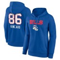 Dalton Kincaid Buffalo Bills Damen-Pullover-Hoodie mit Team-Wordmark-Spielername und -nummer – Royalblau