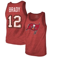 Tom Brady Tampa Bay Buccaneers Fanatics Name & Number Tri-Blend Tank Top – Rot