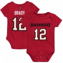 Tom Brady Tampa Bay Buccaneers Baby-Mainliner-Body mit Namen und Nummer des Spielers – Rot