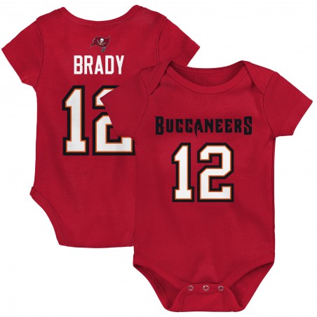 Tom Brady Tampa Bay Buccaneers Baby-Mainliner-Body mit Namen und Nummer des Spielers – Rot