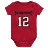 Tom Brady Tampa Bay Buccaneers Baby-Mainliner-Body mit Namen und Nummer des Spielers – Rot