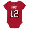 Tom Brady Tampa Bay Buccaneers Baby-Mainliner-Body mit Namen und Nummer des Spielers – Rot