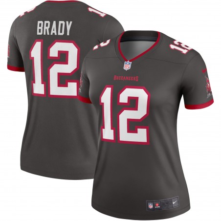 Tom Brady Tampa Bay Buccaneers Nike Alternate Legend Player Performance-Oberteil für Damen – Zinn