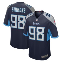 Jeffery Simmons Tennessee Titans Nike Spieltrikot – Marineblau