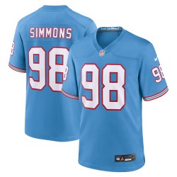 Jeffery Simmons Tennessee Titans Nike Oilers Throwback Alternate Game Spielertrikot – Hellblau