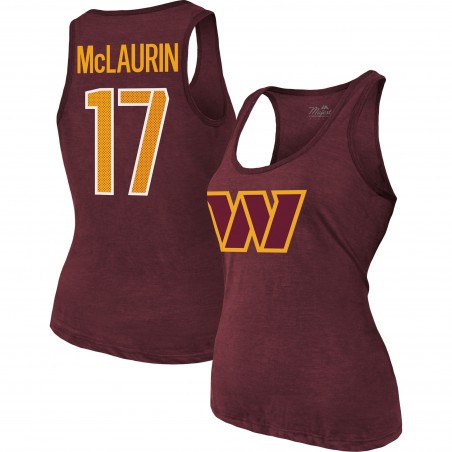 Terry McLaurin Washington Commanders Majestic Threads Tri-Blend-Tanktop mit Spielernamen und Nummer für Damen – Burgunderrot