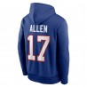 Josh Allen Buffalo Bills Nike Player Name & Number Performance Pullover-Hoodie – Royal