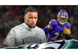 Eagles Saquon Barkley erreicht Derrick Henry Territorium im Zusammenstoß mit TNF Commanders